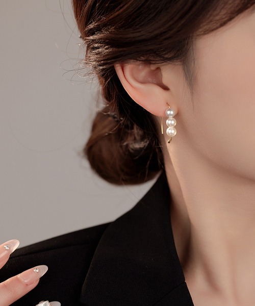 パール付きピアス IRADOWL（アイラドール） ピアス フック型パールピアス レディース