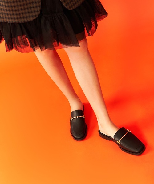 「CHARLES & KEITH」 フラットサンダル 25.5cm ブラック レディース_画像3