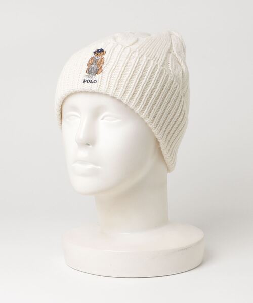新品 ポロベア白ニット帽 POLO RALPH LAUREN（ポロ・ラルフローレン） ニット帽 ニットキャップ