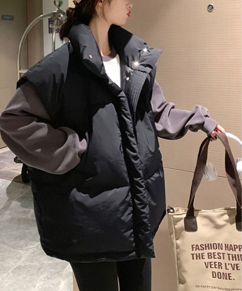 BLANC FICELLE ダウンベスト ベスト ナイロン 中綿 ベスト レディース