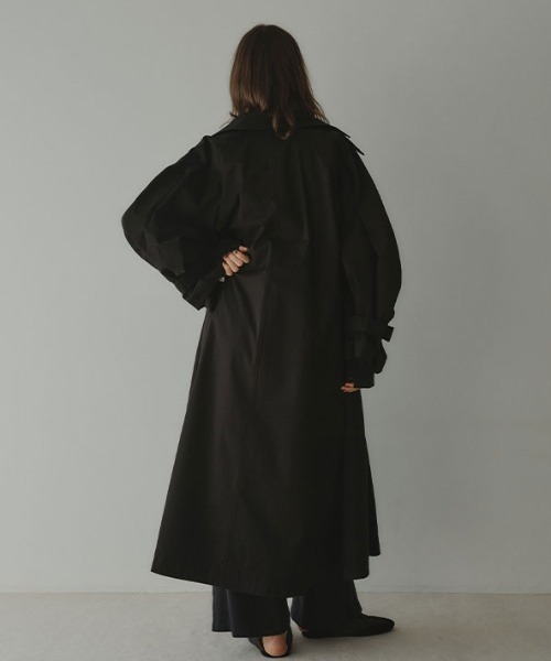 美品　ETRE TOKYO コンシャススリーブトレンチコート　ブラック　M ETRE TOKYO（エトレトウキョウ） トレンチコート コート コンシャス