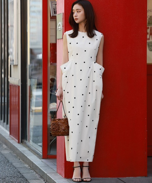 ELISA ノースリーブワンピース ELFRANK ノースリーブワンピース FREE オフホワイト レディース