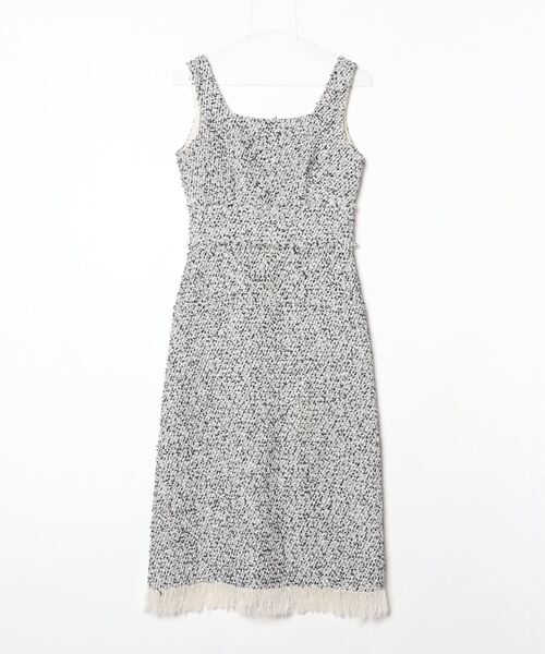 Her lip to フリンジノースリーブワンピース S ブラック レディース