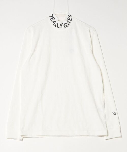 PEARLY GATES tシャツ 3Dベアジャガード長袖ハイネックカットソー