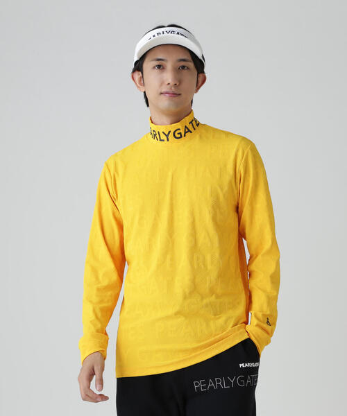 PEARLY GATES tシャツ 3Dベアジャガード長袖ハイネックカットソー