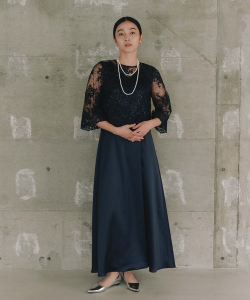 kaene（カエン） ドレス シャイニーレースレイヤードドレス「eneak