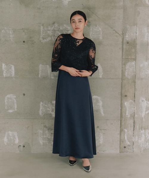 kaene（カエン） ドレス シャイニーレースレイヤードドレス「eneak