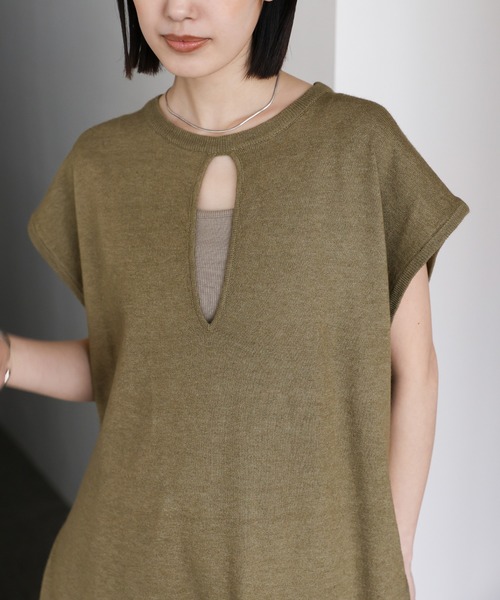 「select MOCA Et」 半袖ニット FREE ブラック レディース_画像9