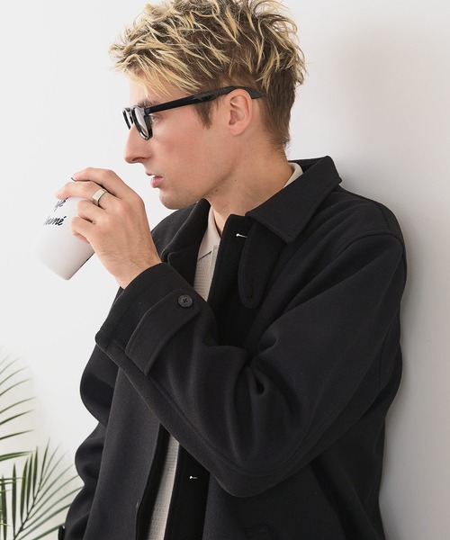 チェスターコート コート 「BLUE STANDARD/ブルースタンダード」圧縮ニット ウールライク バルマカーンコート 軽量 ソフトタッチ