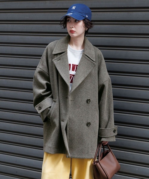 George's ピーコート pコート 2WAY ウールライクPコート レディース