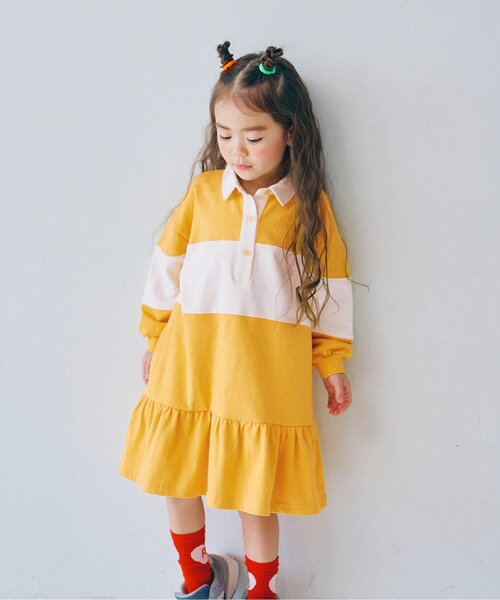 p.premier（ピードットプルミエ） ワンピース 春色の切替ラガー裾