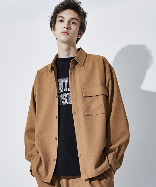 「MYSELF ABAHOUSE」 長袖シャツ 46 チャコールグレー メンズ_画像6