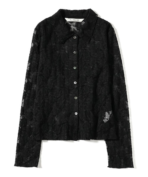レイビームス Ray BEAMS 黒 ブラウス シャツ レディース きれいめ Ray BEAMS（レイ ビームス） ブラウス シャツ カット レース シャツ