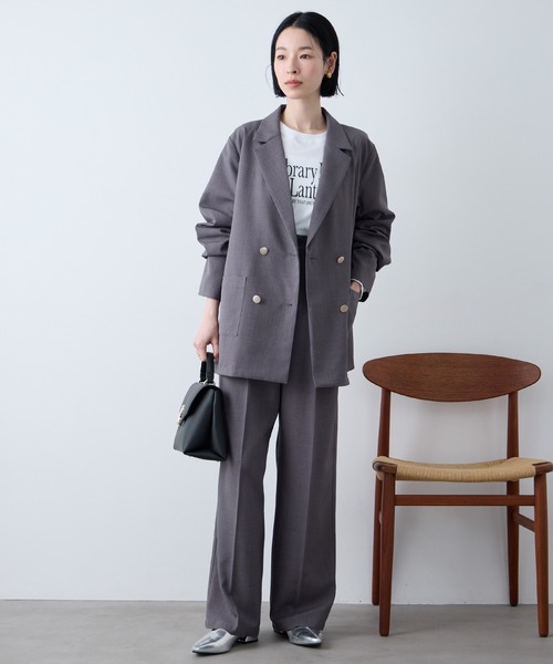 Aunely ワイドパンツ スラックス パンツ 「Aunely」すぐサラ UVタック