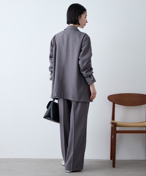 Aunely ワイドパンツ スラックス パンツ 「Aunely」すぐサラ UVタック