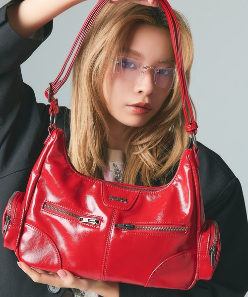 X-girl（エックスガール） ショルダーバッグ バッグ DOUBLE ZIP FAUX