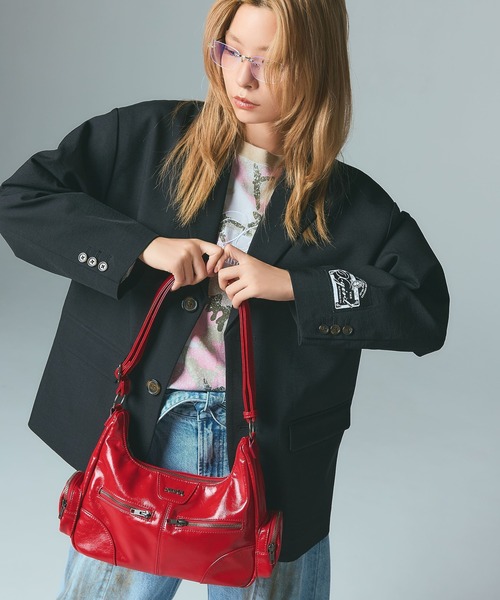 X-girl（エックスガール） ショルダーバッグ バッグ DOUBLE ZIP FAUX