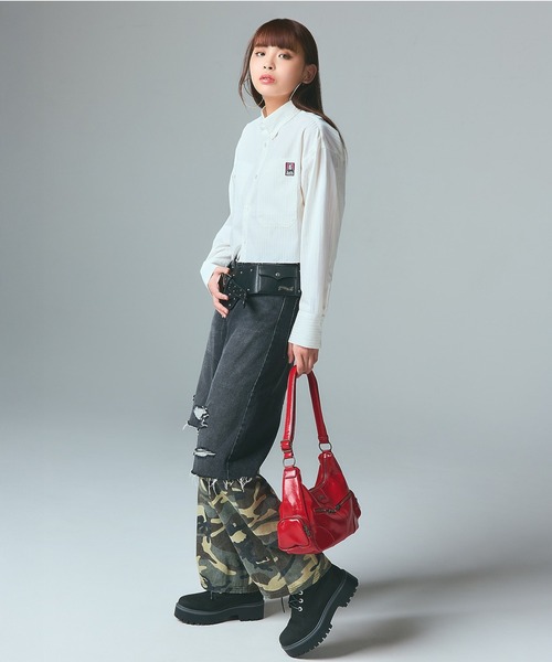 X-girl(エックスガール) ショルダーバッグ バッグ DOUBLE ZIP FAUX X-girl(エックスガール) ショルダーバッグ バッグ DOUBLE ZIP FAUX