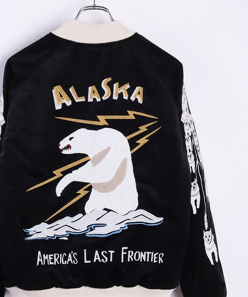 HOUSTON（ヒューストン） スカジャン MEDIUM ブラック メンズ