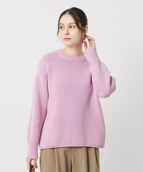 定価17600円 B&Y ユナイテッドアローズ ファークルーネックニット M BEAUTY＆YOUTH UNITED ARROWS ニット セーター フェード クルーネック