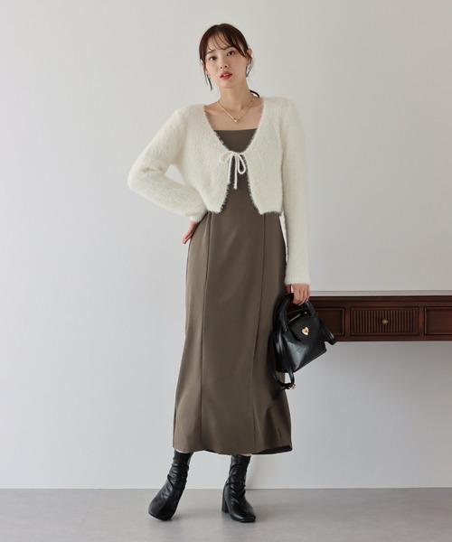 「BLUEEAST」 キャミソールワンピース MEDIUM アイボリー レディース_画像4