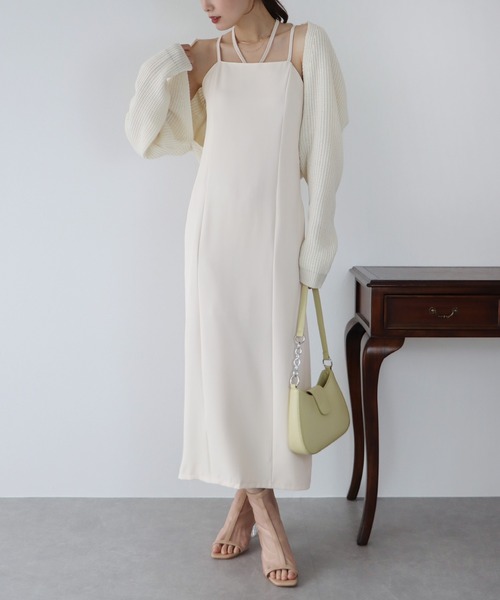 「BLUEEAST」 キャミソールワンピース MEDIUM アイボリー レディース_画像8