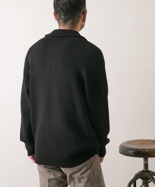 「URBAN RESEARCH ROSSO MEN」 長袖ポロシャツ MEDIUM ブラック メンズ_画像8