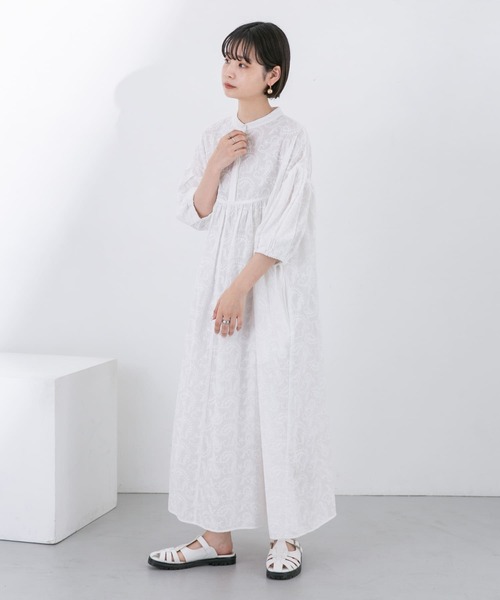 「KBF」 半袖ワンピース ONE オフホワイト レディース_画像9
