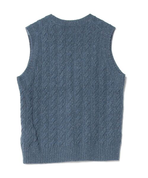 「BEAMS PLUS」 ノースリーブニット MEDIUM ブルー メンズ_画像2