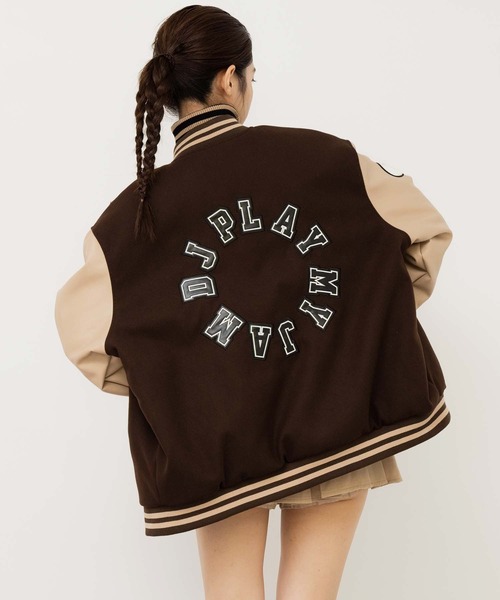 「ANAP」 スタジャン FREE ブラック レディース_画像8