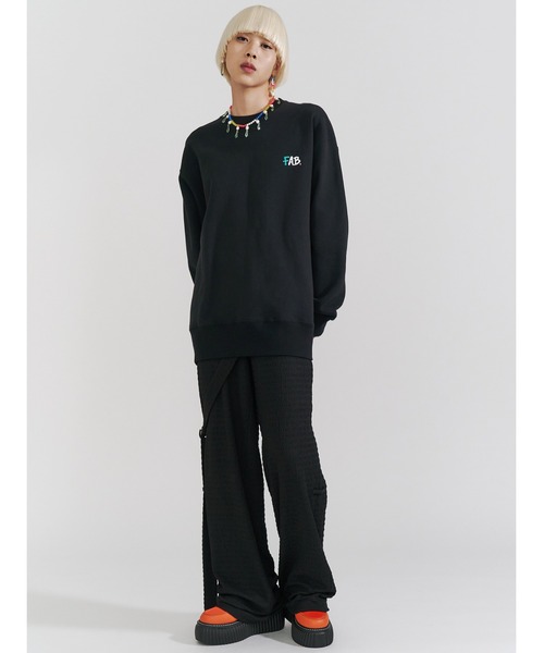 「PAMEO POSE」 スウェットカットソー LONG ブラック レディース_画像4