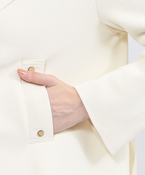 ジャケット テーラードジャケット 「La maglia」 プリーツコンビ ニットジャケット レディースの画像