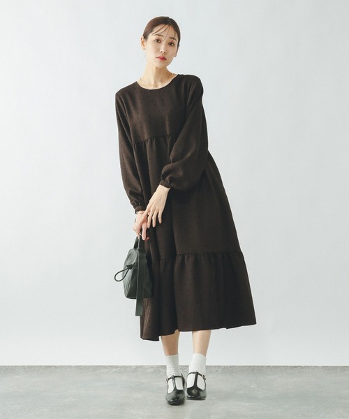シモーネロシャ×  カットワークティアードワンピース GLOBAL WORK（グローバルワーク） ワンピース 夏 2WAYドットティアード