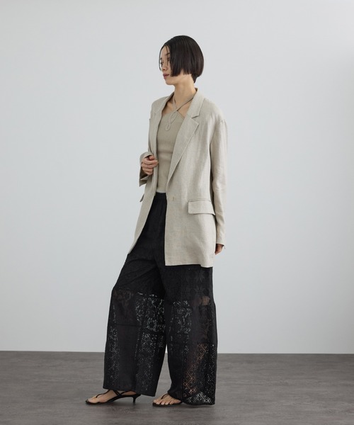 ワイドパンツ パンツ 「WEB限定」パッチワークレースパンツ / セットアップ対応 レディースの画像
