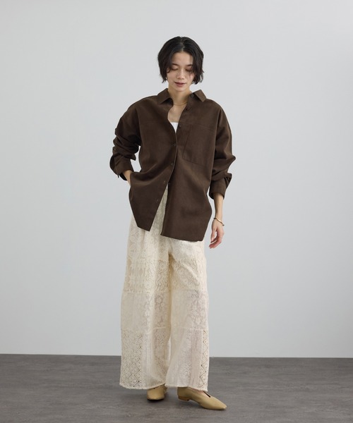 セットアップ　レディース　シャツ＋パンツ　パッチワーク柄 SALON adam et rope'（サロン アダム エ ロペ） パンツ 「WEB限定