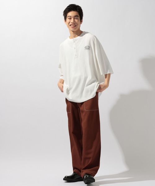 niko and…（ニコアンド） tシャツ ワンポイントワッフルヘンリーT
