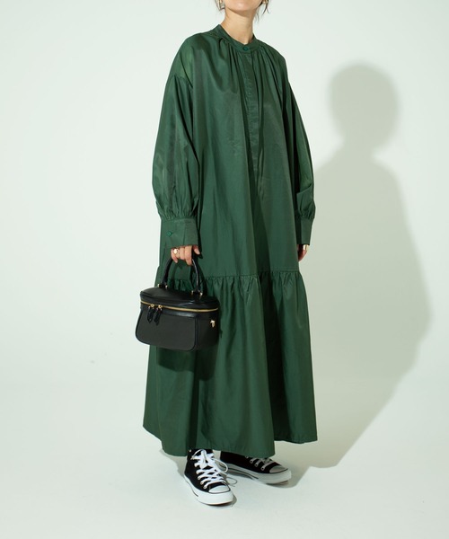 「CORNERS by KR」 長袖ワンピース L グリーン レディース_画像2