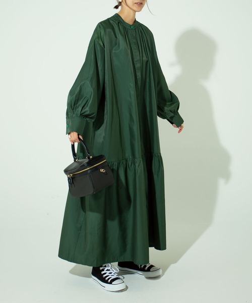 「CORNERS by KR」 長袖ワンピース L グリーン レディース_画像3