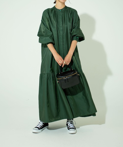 「CORNERS by KR」 長袖ワンピース L グリーン レディース_画像4