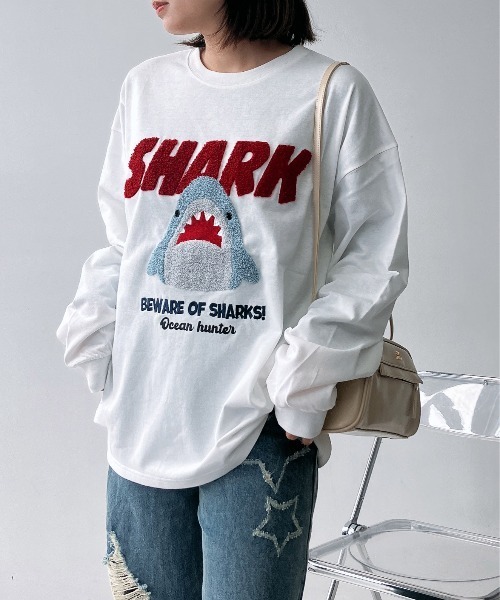 AS KNOW AS（アズノゥアズ） tシャツ サガラ刺繍 キャラクターロンT