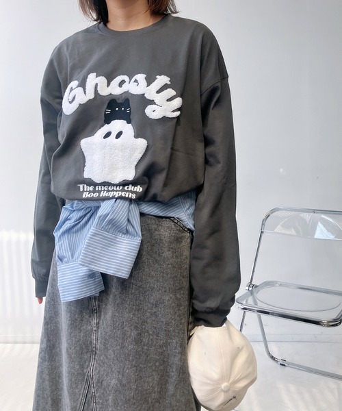 AS KNOW AS（アズノゥアズ） tシャツ サガラ刺繍 キャラクターロンT