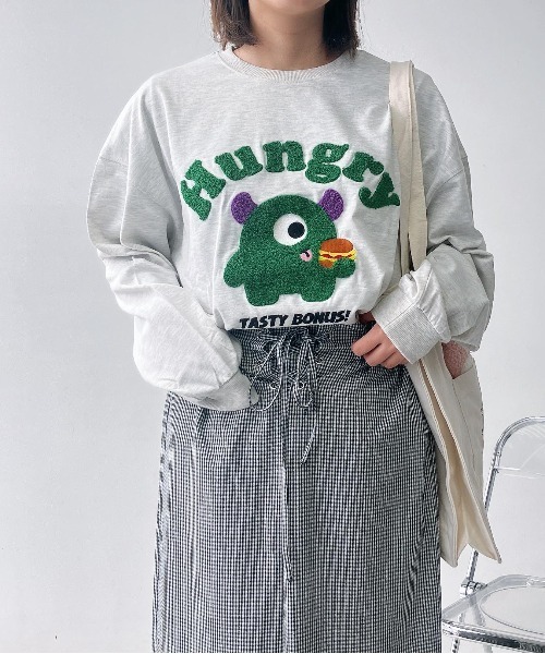 AS KNOW AS（アズノゥアズ） tシャツ サガラ刺繍 キャラクターロンT