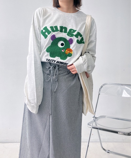 AS KNOW AS（アズノゥアズ） tシャツ サガラ刺繍 キャラクターロンT