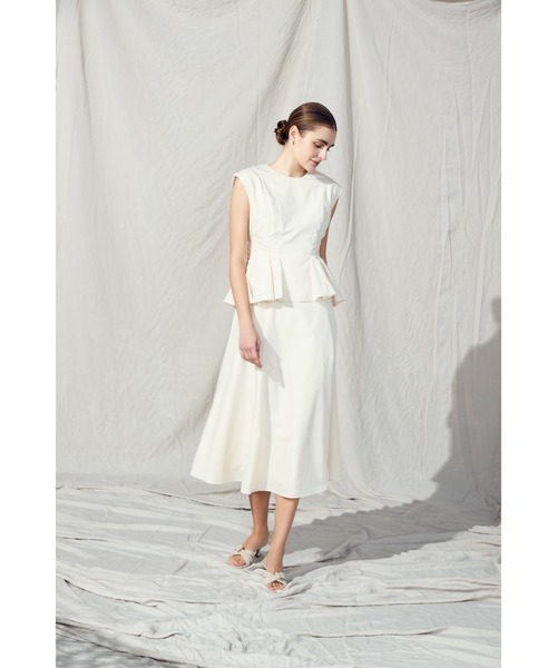 Audire×Estella.K フレンチペプラムドレス　エステラケー Estella.K ワンピース 「Audire×Estella.K」Staycation peplum dress
