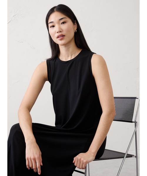 ワンピース BANANA REPUBLIC FACTORY STORE　　日本限定 ノースリーブ ニット マキシ トラペーズ ワンピースの画像