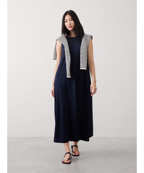 ワンピース BANANA REPUBLIC FACTORY STORE　　日本限定 ノースリーブ ニット マキシ トラペーズ ワンピースの画像