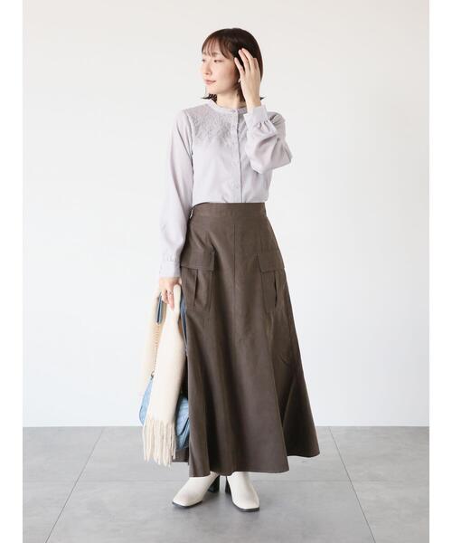 「Te chichi TERRASSE」 ロングスカート F チャコールグレー レディース_画像5