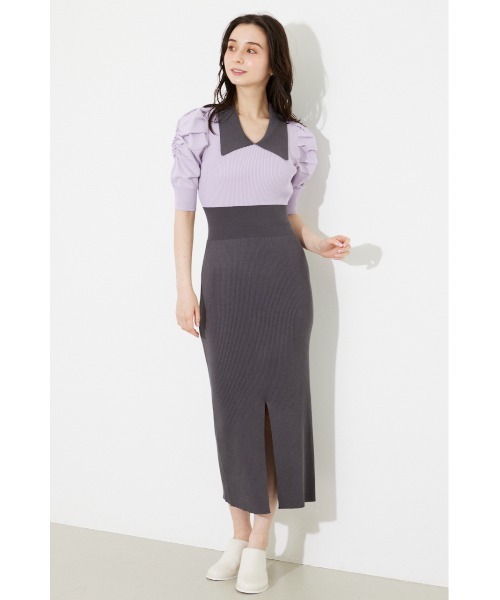 「rienda」 ニットワンピース MEDIUM ベージュ レディース_画像2