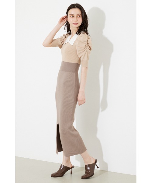 「rienda」 ニットワンピース MEDIUM ベージュ レディース_画像5