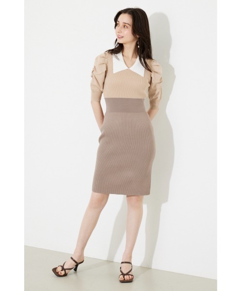「rienda」 ニットワンピース MEDIUM ベージュ レディース_画像6